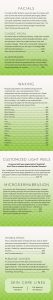 Skin Care Menu